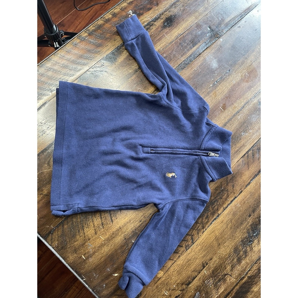 polo ralph lauren cotton interlock quarter-zip pullover baby boy 18M Navy Blue